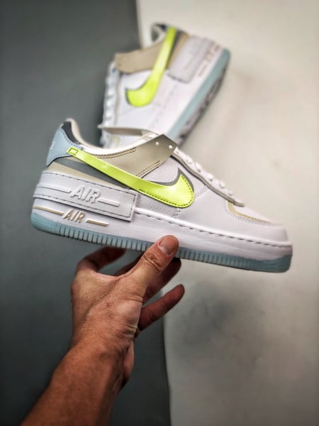 Air Force 1 Shadow Branco Cinzento e Verde - Vista 7