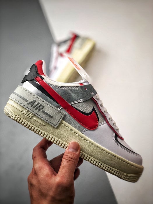 Air Force 1 Shadow Branco Vermelho e Preto - Vista 7