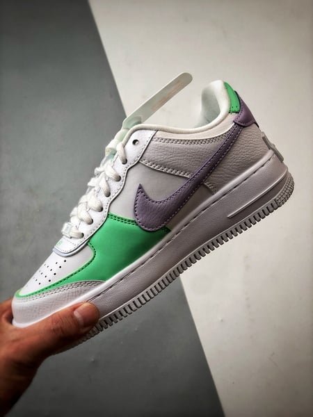 Air Force 1 Shadow Branco Verde e Roxo - Vista 5