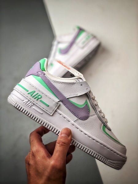 Air Force 1 Shadow Branco Verde e Roxo - Vista 7