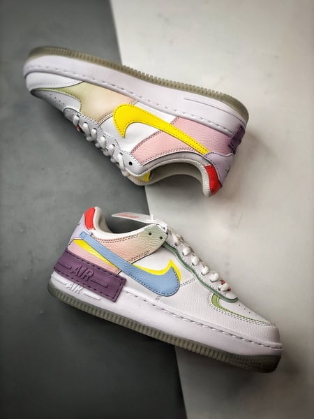 Air Force 1 Shadow Branco Azul e Roxo - Vista 6