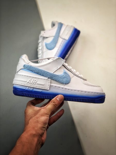 Air Force 1 Shadow Branco Azul Camurca - Vista 7