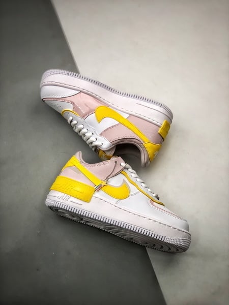 Air Force 1 Shadow Branco Amarelo e Rosa - Vista 2