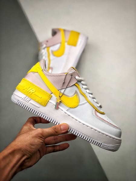 Air Force 1 Shadow Branco Amarelo e Rosa - Vista 7