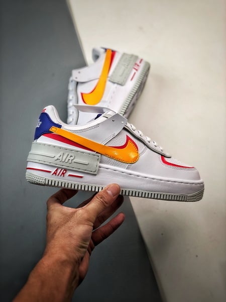 Air Force 1 Shadow Branco Amarelo e Vermelho - Vista 7