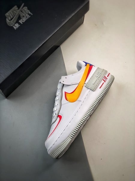 Air Force 1 Shadow Branco Amarelo e Vermelho - Vista 8