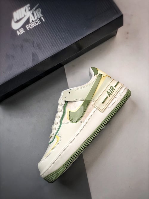 Air Force 1 Shadow Branco Amarelo e Verde - Vista 8