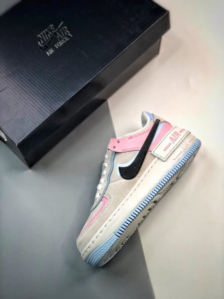 Air Force 1 Shadow Branco Preto e Rosa - Vista 6