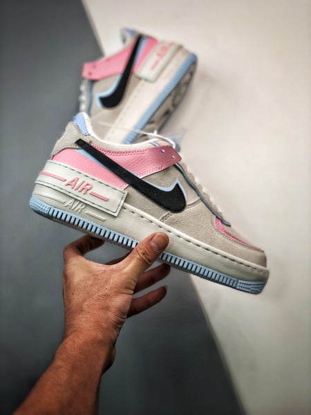 Air Force 1 Shadow Branco Preto e Rosa - Vista 7