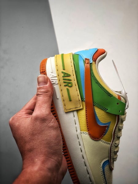 Air Force 1 Shadow Bege Verde Azul e Laranja - Vista 2