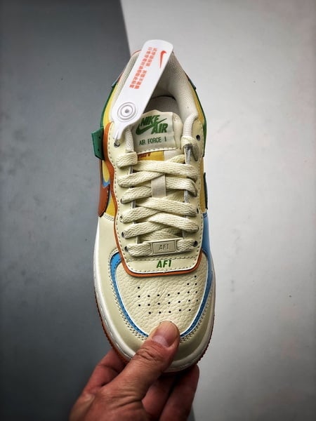 Air Force 1 Shadow Bege Verde Azul e Laranja - Vista 9