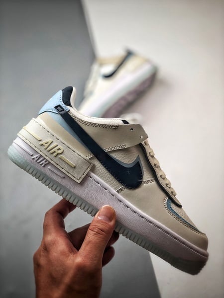 Air Force 1 Shadow Bege Preto e Azul - Vista 7