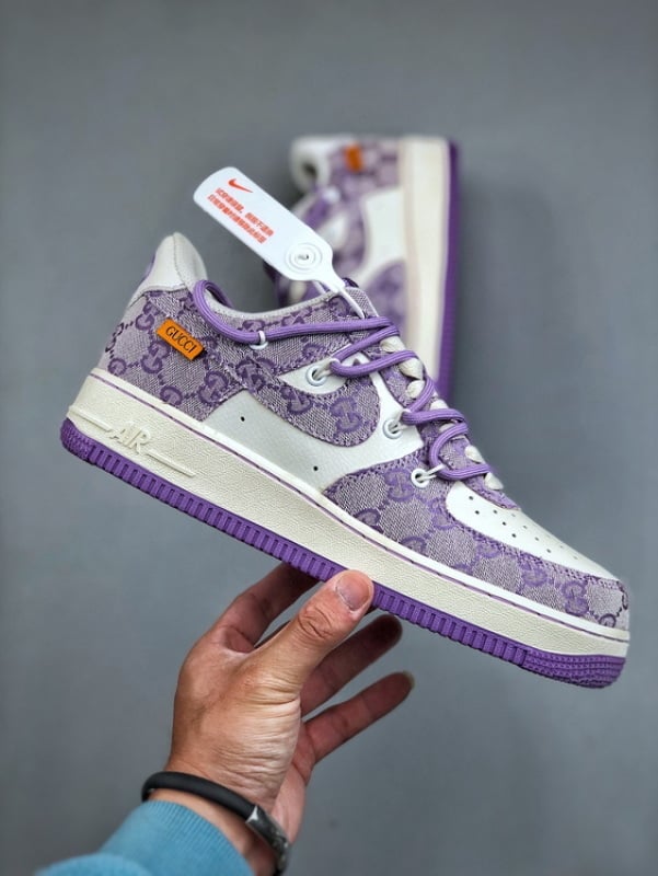 Air Force 1 X GUCCI Roxo com Tiras - Vista 1