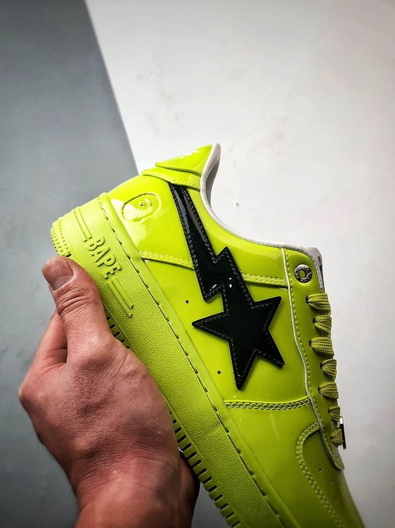 Bape Sta x Air Force 1 Verde Fluorescente e Gancho Preto - Vista 2