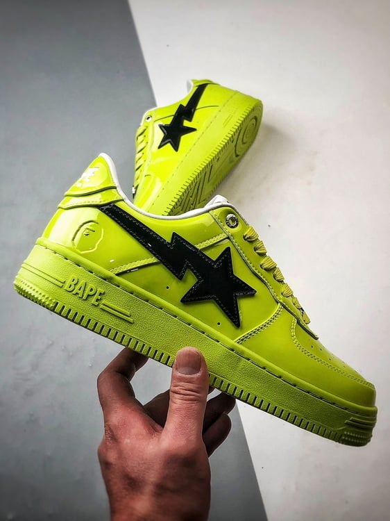 Bape Sta x Air Force 1 Verde Fluorescente e Gancho Preto - Vista 7