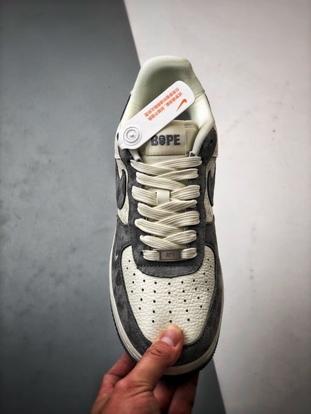Bape x Air Force 1 Low Cinza Escuro e Creme - Vista 9