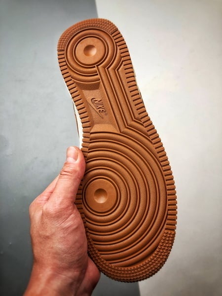 Bape x Air Force 1 Low Bege e Castanho Patchwork - Vista 4