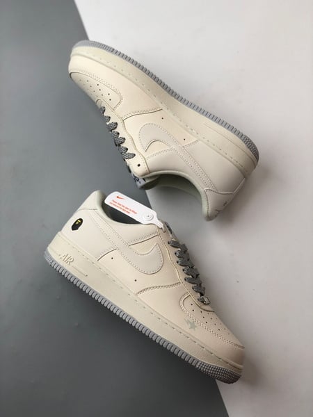 Bape x Air Force 1 Low Branco e Cinza - Vista 6