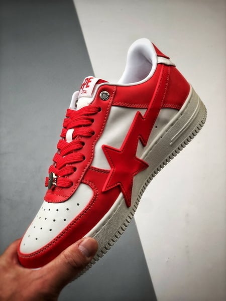 Bape x Air Force 1 Sta Low Branco e Vermelho - Vista 5