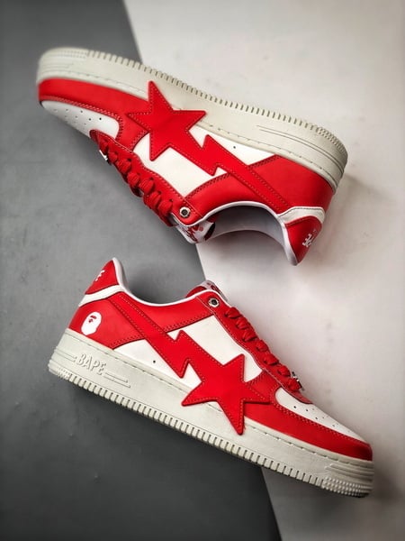 Bape x Air Force 1 Sta Low Branco e Vermelho - Vista 6