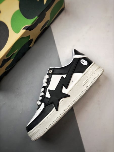 Bape x Air Force 1 Sta Low Branco e Preto - Vista 8