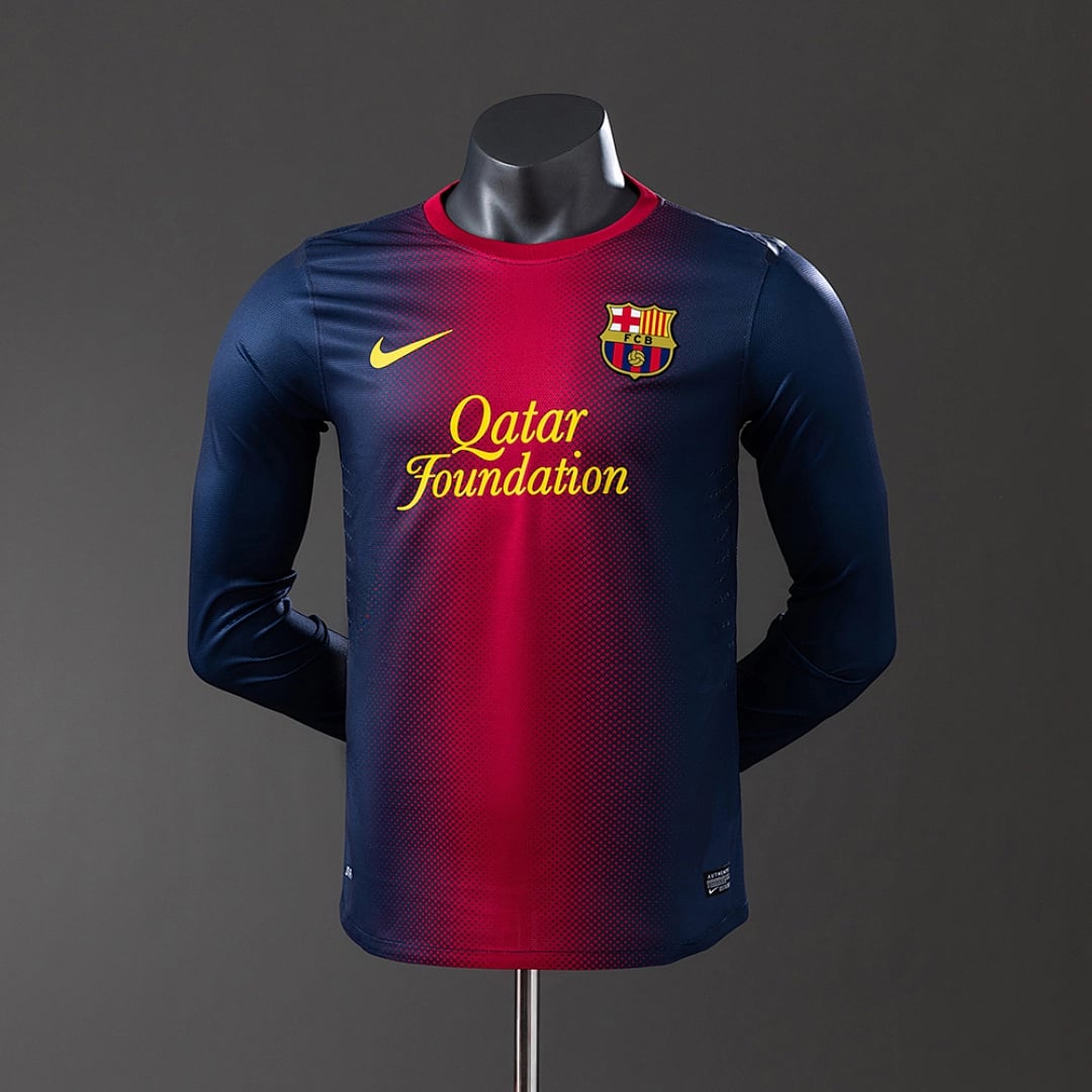 Camisola Principal do FC Barcelona 2012/2013 (Retro, Versao Jogador, Manga Longa) - Vista 1