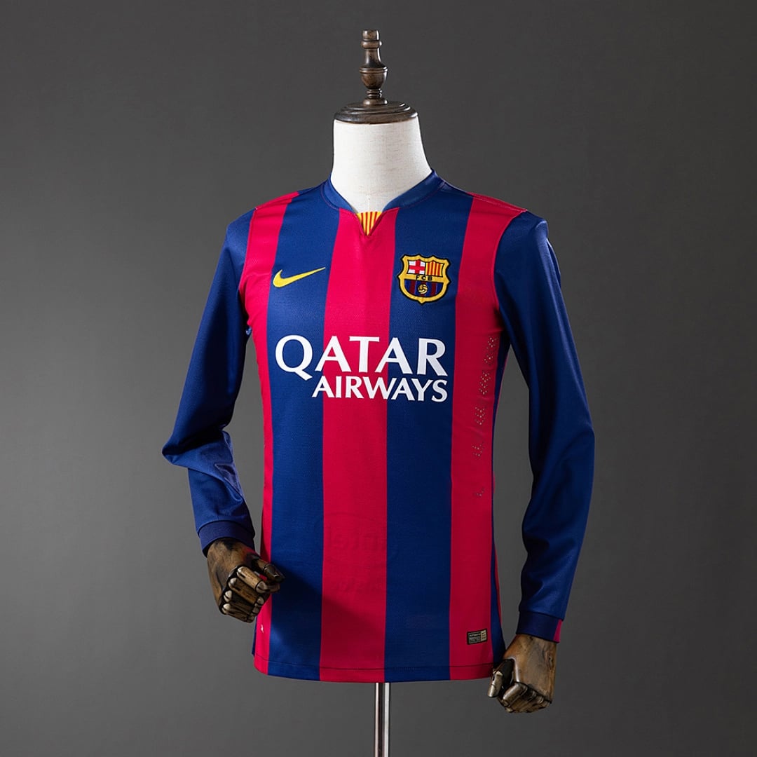 Camisola Principal do FC Barcelona 2014/2015 (Retro, Manga Longa) - Vista 1