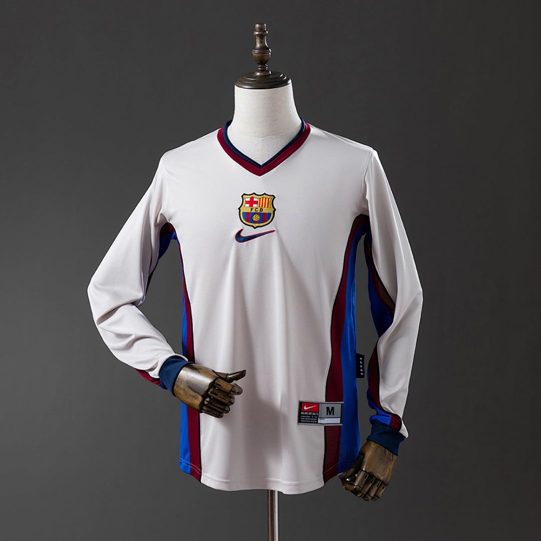 Camisola Alternativa do FC Barcelona 1998/1999 (Retro, Manga Longa) - Vista 1