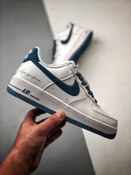 Drake x Air Force 1 Low Branco e Azul Lago - Vista 7