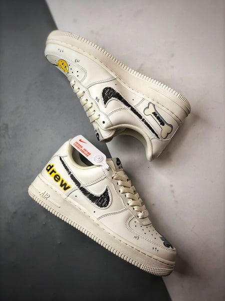 Drew x Air Force 1 Low Mescla Preto e Amarelo Grafite - Vista 7