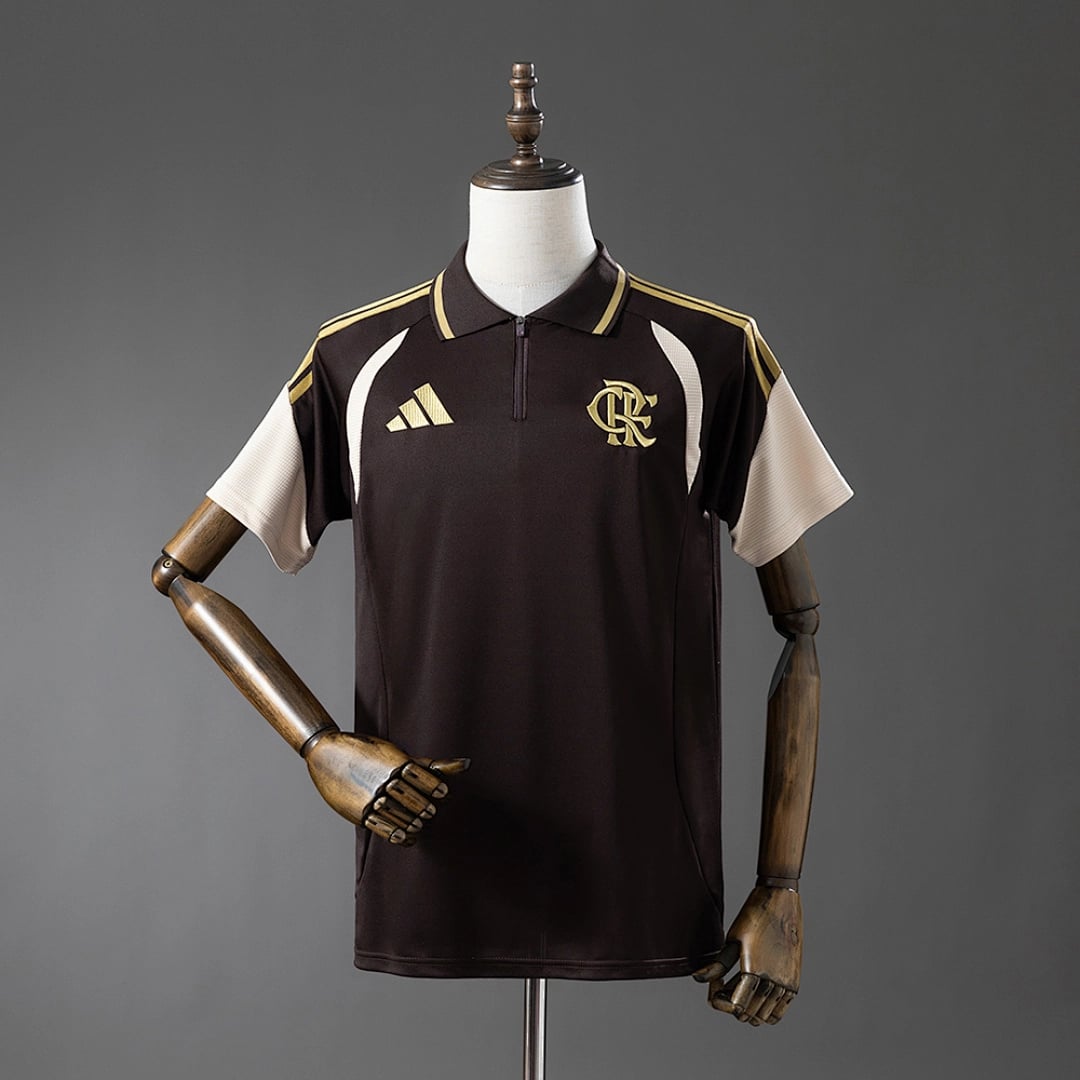 Polo Flamengo 2026/27 Treino Castanho - Vista 1