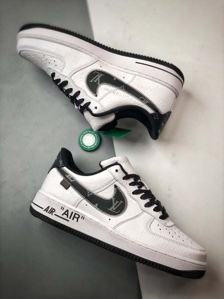 LV x Air Force 1 Low Colaboração Branco e Preto - Vista 6