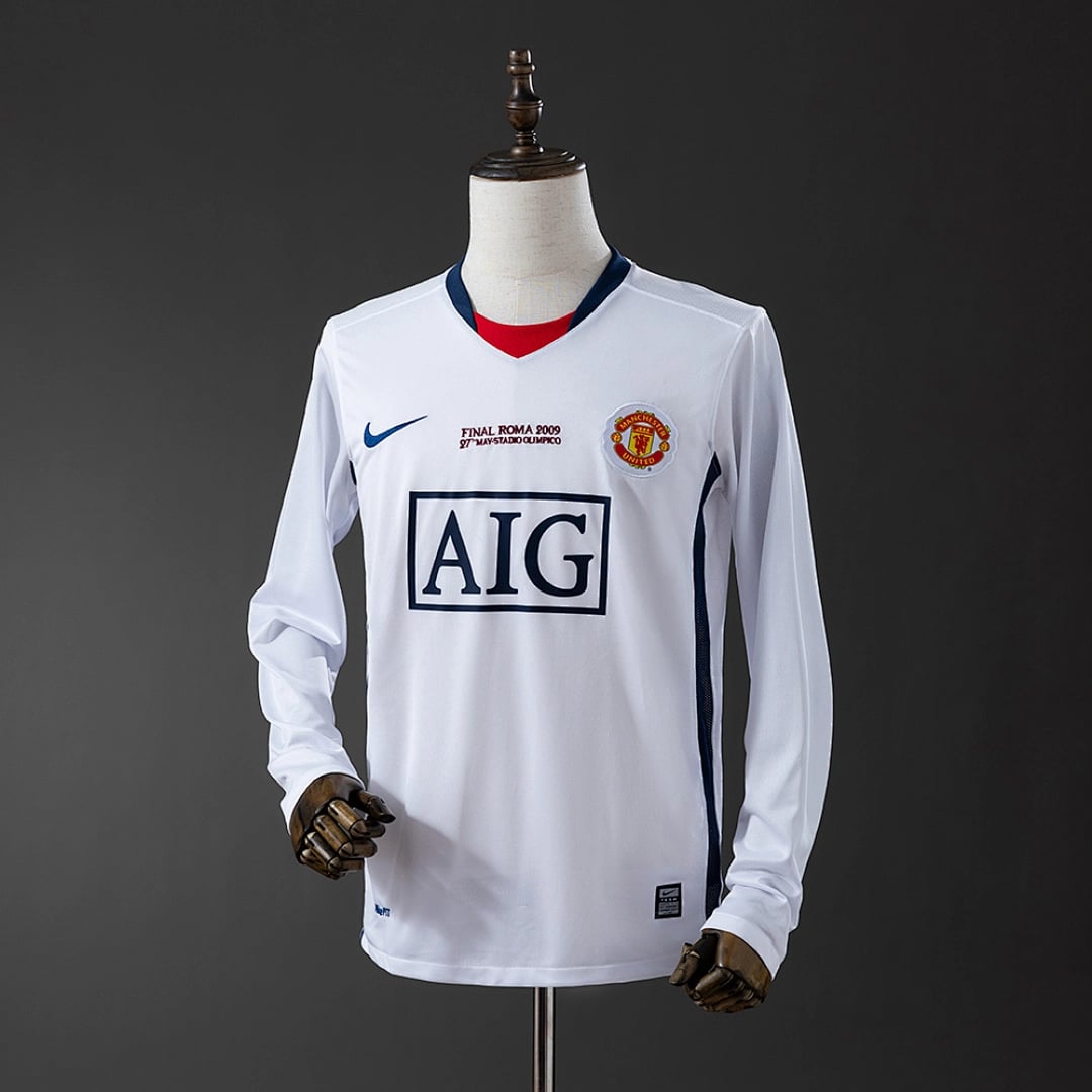 Camisola Alternativa do Manchester United 2008/2009 Champions League (Retro, Manga Longa) - Vista 1