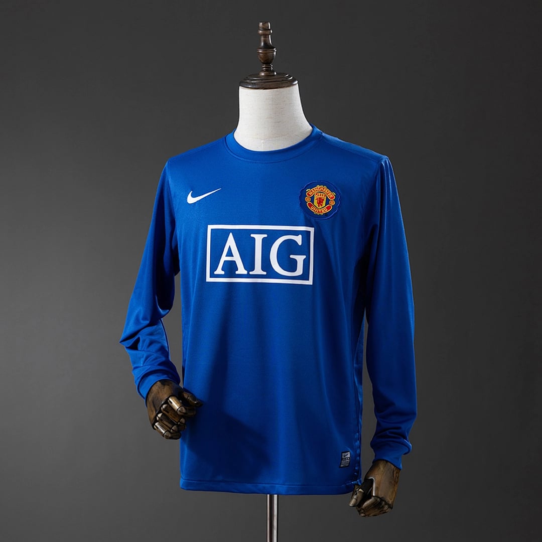 Camisola 2Âª Alternativa do Manchester United 2008/2009 (Retro, Manga Longa) - Vista 1