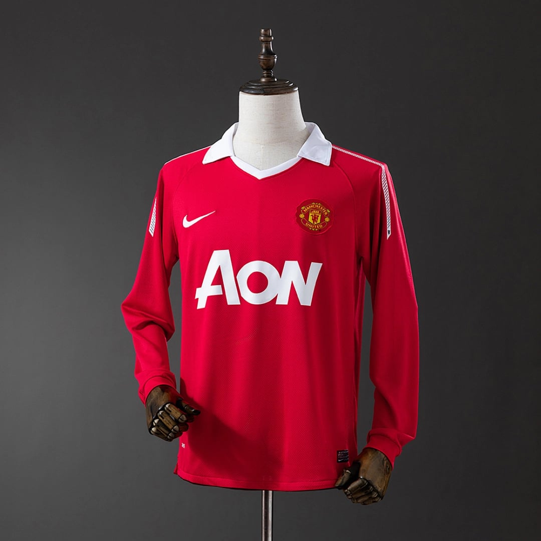 Camisola Principal do Manchester United 2010/2011 (Retro, Manga Longa) - Vista 1