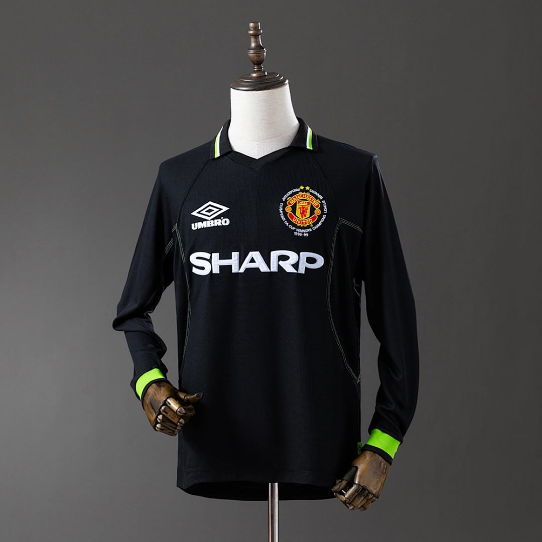 Camisola Alternativa do Manchester United 1998/1999 Champions League (Retro, Manga Longa) - Vista 1
