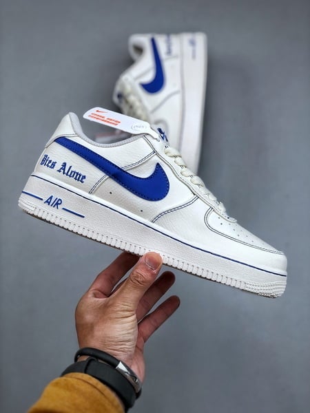 Nike Air Force 1 Low 07 x VLONE Branco e Azul - Vista 7