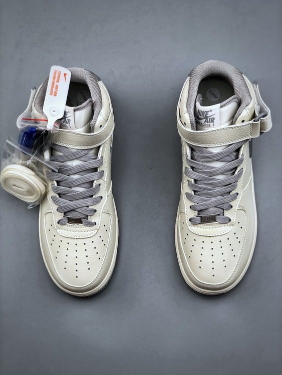 Nk Air Force 107 Mid Bege Prata e Cinzento Cor - Vista 6