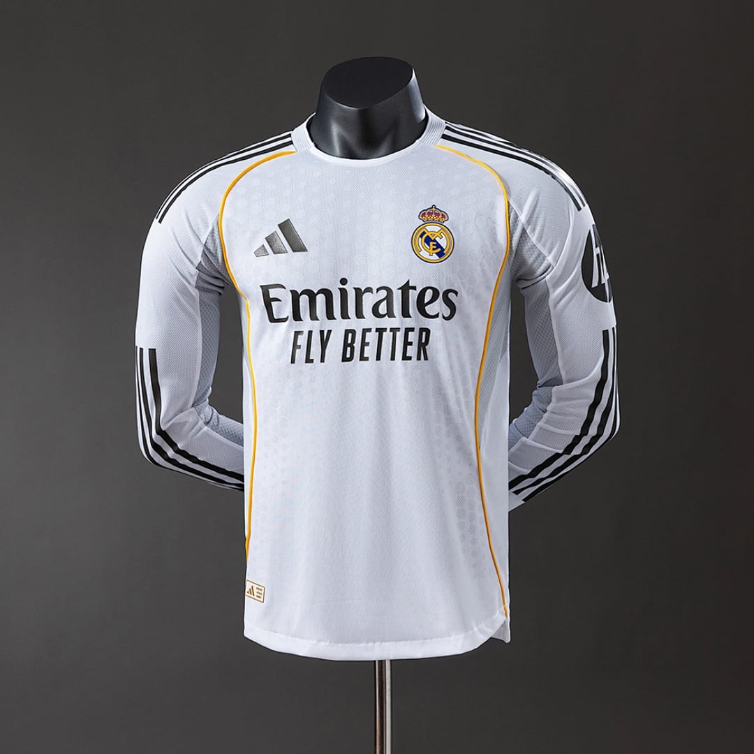 Camisola Principal do Real Madrid 2025/2026 (Versao Jogador, Manga Longa) - Vista 1