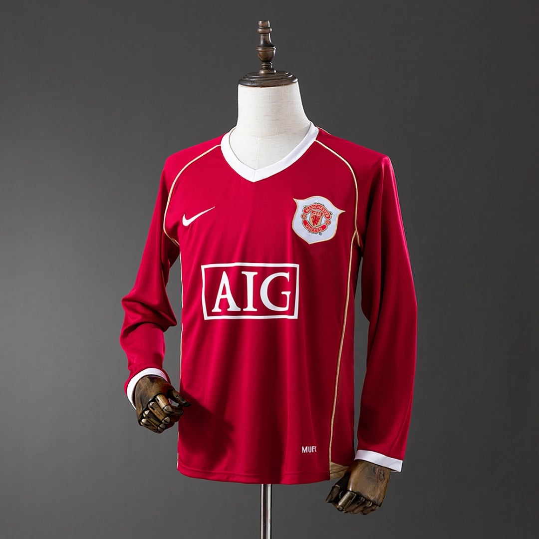 Camisola Principal do Manchester United 2006/2007 (Retro, Manga Longa) - Vista 1