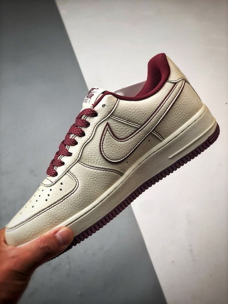 Stussy x Air Force 1 Low Branco e Vinho - Vista 5