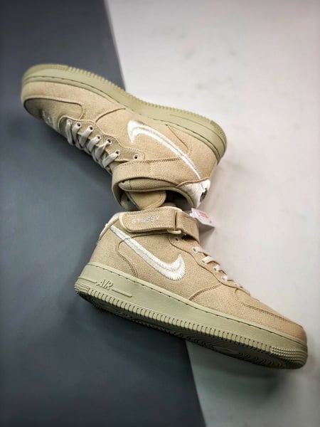 Stussy x Air Force 1 Mid Branco Fresco - Vista 6