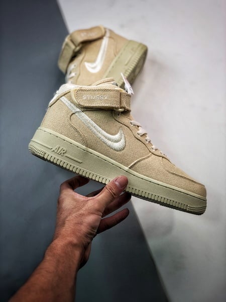 Stussy x Air Force 1 Mid Branco Fresco - Vista 7