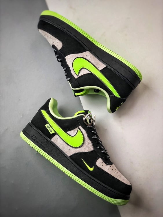Supreme x Air Force 1 Low Cinzento Preto e Verde - Vista 6