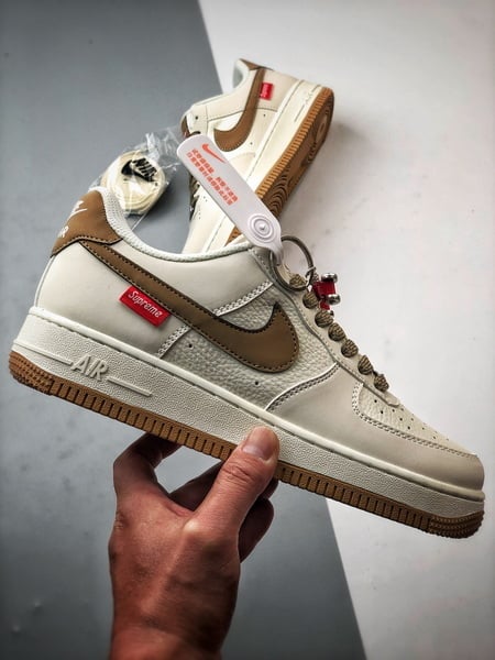 Sup x Air Force 1 Low Creme e Caqui 3M - Vista 7