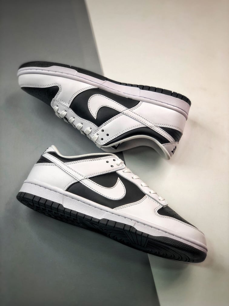 NK Dunk Low White/Black - Vista 3