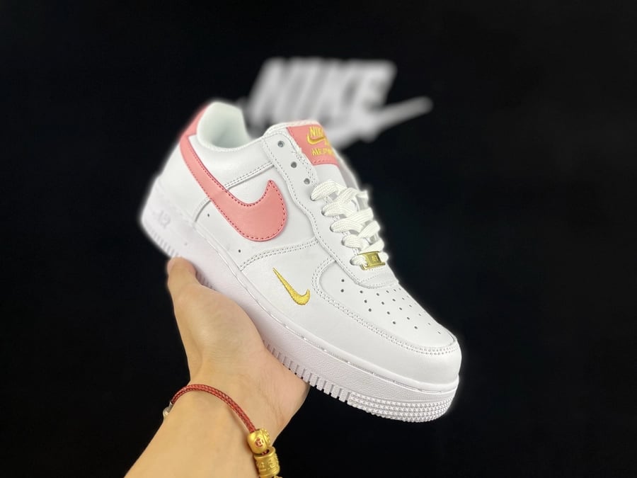 Air Force 1 Low Mini Swoosh Branco Rosa - Vista 1