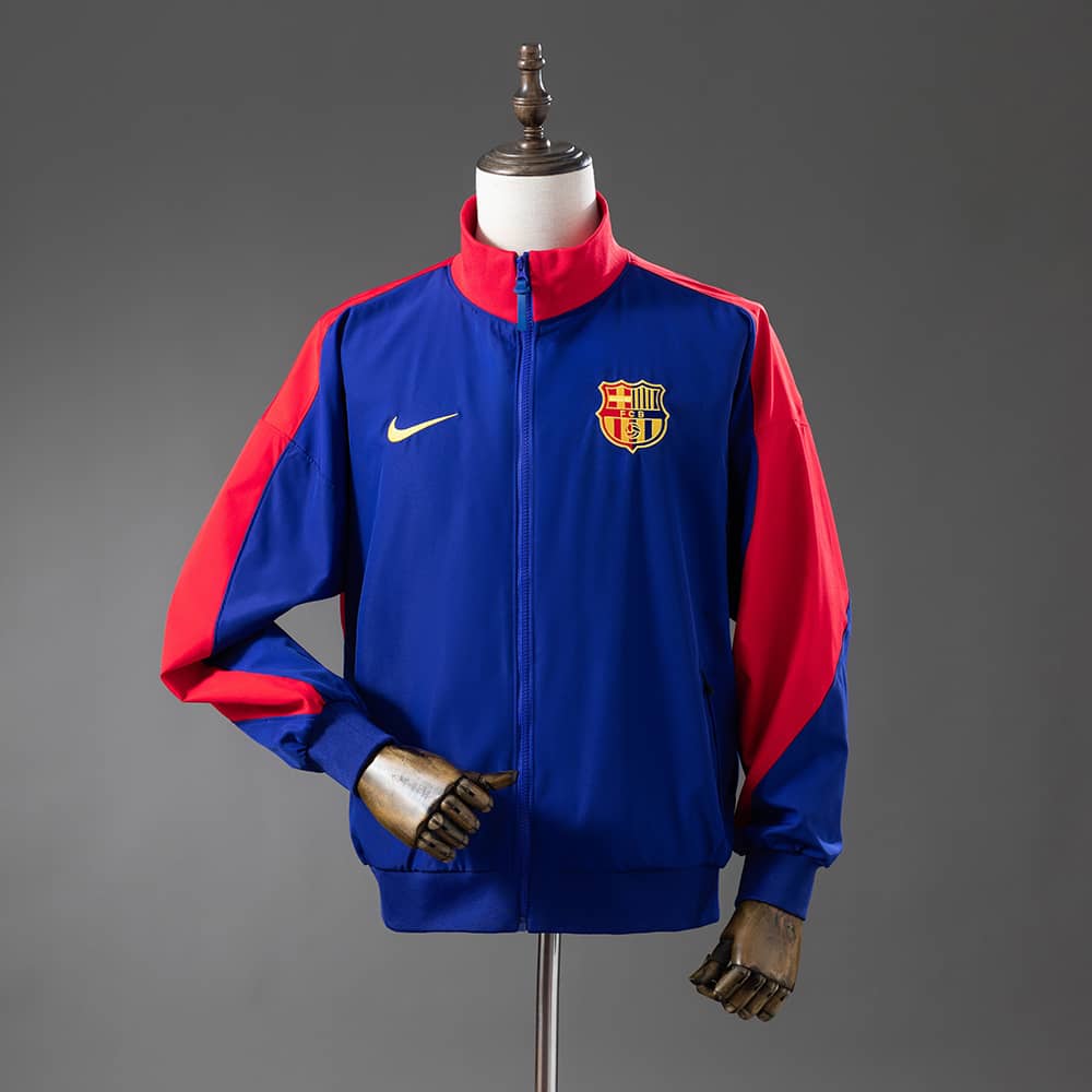 Corta‑Vento FC Barcelona Azul Royal & Vermelho Nobre