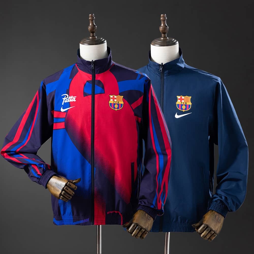 Corta‑Vento Reversível FC Barcelona Vermelho & Azul Marinho
