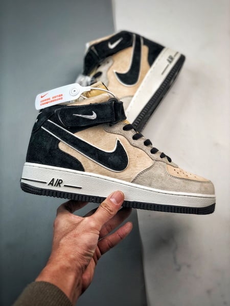 Air Force 1 07 Mid Cinzento Preto e Rosa Camurca - Vista 7